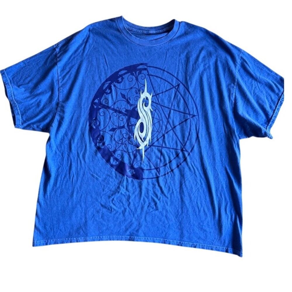 Slipknot metal rock band tour blue shirt Size 3XL
